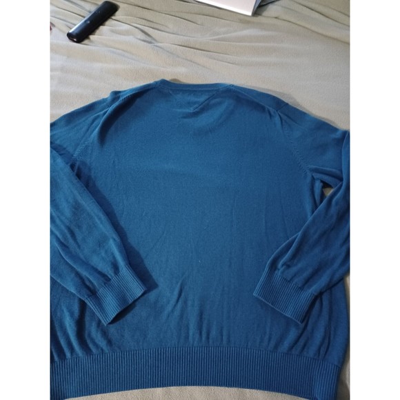 TOMMY HILFIGER Blue Long Sleeve V-Neck Cotton Pullover Sweater Men's Siz… - Picture 9 of 9